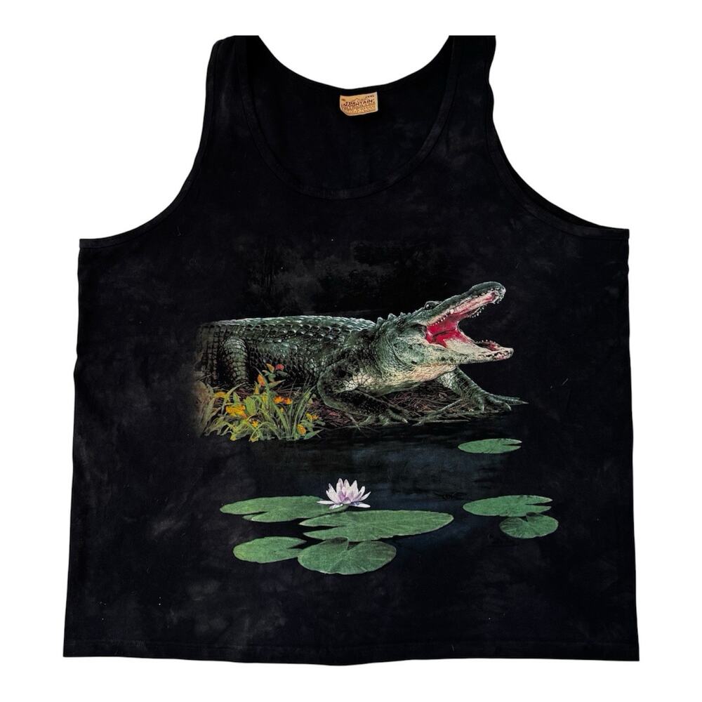 Vintage The Mountain Mens XXXL Alligator Graphic Sleeveless Black Tank Top